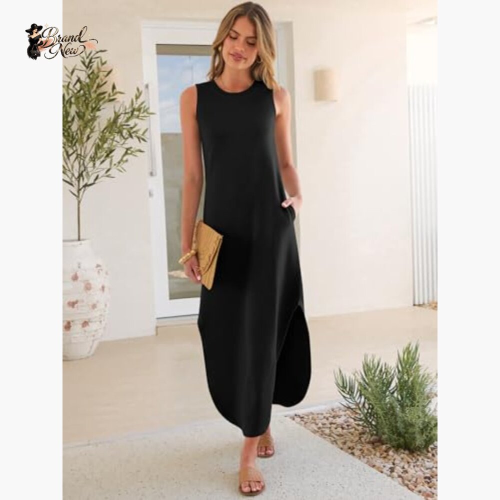 Rayon Polyester Elastane Maxi Dress Sleeveless Ca… - image 2